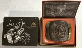 NOS - Vtg 80s SLK Bronze sculptured Buffalo / Bison Belt Buckle in Chicago, Illinois