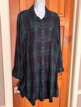 New Old Navy Blue & Green Plaid Shirt Dress - XL in Bolingbrook, Illinois