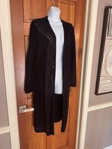 Black Open Weave Long Light Weight Cardigan -1X - in Wheaton, Illinois