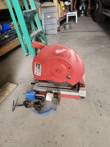 Milwaukee chop saw and tubing notcher annd 3 e tra blades in Alamogordo, New Mexico
