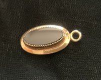 Vintage 12K Gold Filled & Black Onyx Oval Pendant Charm in Warner Robins, Georgia