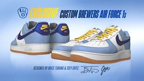 Infielders Joey Ortiz and Brice Turang Design Exclusive Brewers Air Force 1 Shoes for Season Sea... in Brookfield, Wisconsin