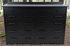 Huge Basset Dresser Chest Tv Stand Solid Wood 12 Drawers Black Satin 68x20x51 New in Houston, Texas