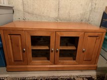 Solid Wood / Honey Oak Media Console & TV Stand with Glass Cabinets in Aurora, Illinois