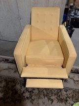 Mid-Century Modern Yellow Upholstered Push-Back Recliner in Sugar Grove, Illinois