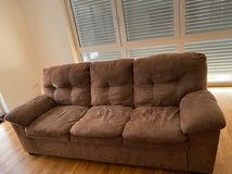 3-Seater Plush Sleeper Sofa / Hide-a-Bed – Mattress Still in Plastic! in Ramstein, Germany
