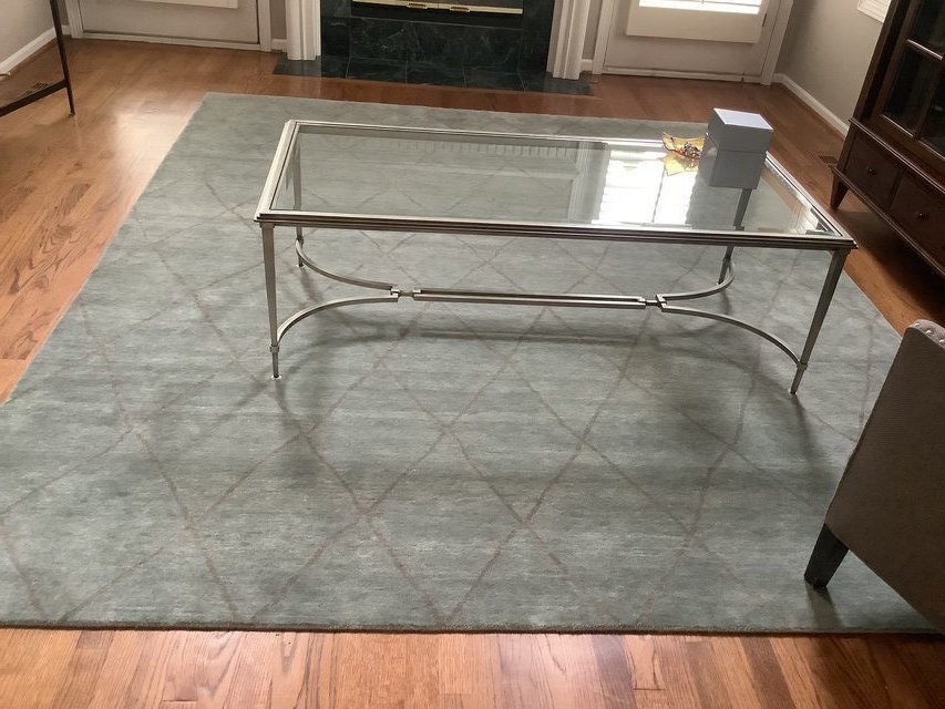 Toms price silver metal coffeetable/custom rug Furniture Home by
