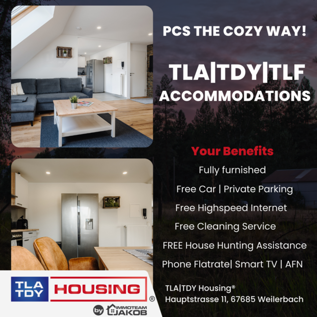 Ramstein TLA TDY TLF Apt. with AIR CONDITIONING & FREE CAR Housing & Real Estate for sale on