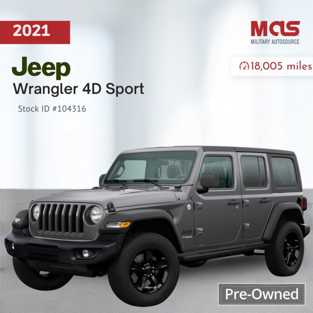 2021 Jeep Wrangler Unlimited Sport 4x4 Cars & Trucks By Dealer for sale on Wiesbaden bookoo!