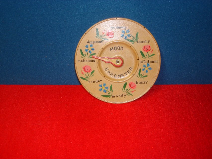 SIX INCH DIAMETER WOOD MOOD BAROMETER in St. Charles
