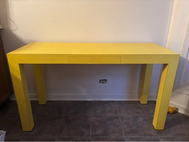 Vintage Yellow Parson's Table in St. Charles