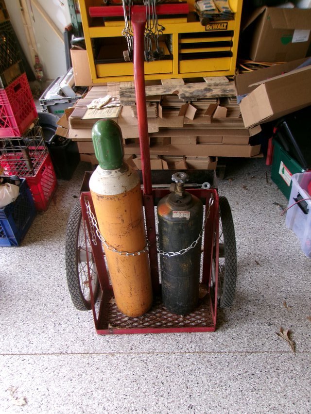 oxygen acetylene torch set with tanks & wheeled cart | Tools for sale ...