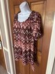Chevron Print Peasant Style Top - 1X in Chicago
