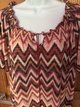 Chevron Print Peasant Style Top - 1X in Chicago